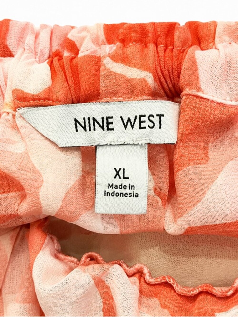 Nine West Coral Tropical Floral Halter Midi Dress XL Tiered Fit Flare Resort - Picture 5 of 5